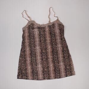 Sophie B. Baby Pink And Cream Snake Print Lace Tanktop